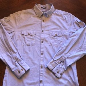 Express Modern Fit Long Sleeved Button Down